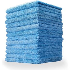 Aero Cosmetics All-Purpose Microfiber Cleaning Towels (12-Pack) Cleaning Cloth for Wet or Waterless Wash - Highly Absorbent, Lint-Free, Car, RV, Motorcycle, Kitchens, Bathrooms