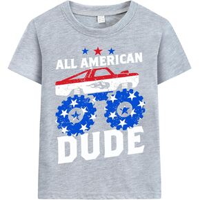 DDSOL Boys 4th of July Shirts American Flag T-Shirts Kids Patriotic Independence Day Memorial Day Tops Tees 3-10 Years