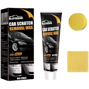 Car Scratch Repair Paste Scratch Repair Wax for Car, Car Scratch Remover Paste Polishing Wax Professional Car Scratch Remover Kit with Wipe & Sponge for Deep Scratches