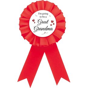 Grandma To Be Tinplate Badge Pin, Red Rosette Gender Reveal Button Pin, Gold Glitter Baby Shower Badge Pin for Grandparents, Brooch Buttons for Newborn Baby/Welcome Baby Party to Wear