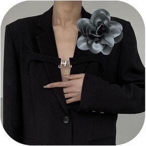 Large Flower Brooches for Women Dainty Fabric Floral Brooch Pin Bohemian Large Big Rose Camellia Flower Oversized Brooches Prom Accessories Jewelry Gifts