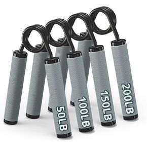 KDG Grip Strength Trainer 4 Pack، 50LB-200LB مقوي قبضة اليد المعدنية المطاطية، تمرين الساعد غير القابل للانزلاق، قابض اليد عالي التحمل، تمرين اليد لزيادة ساعد المعصم بسرعة in Kuwait