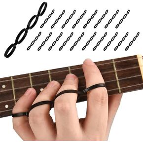 IMPRESA 20 Pack Finger Exerciser for All Instruments - Dexterity Improvement Grip Strength Trainer - Guitar Exerciser to Increase Transition Speed - Adjustable Tension Finger Stretcher