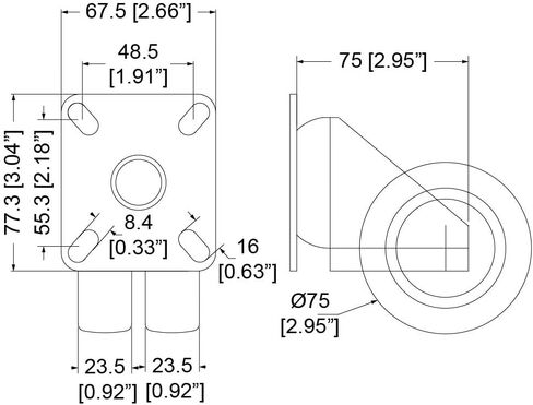 Penn Elcom Casters with for Heavy Duty Roadcases, Flightcases, and Heavy Equipment (Caster Single (1 Braking Caster)) in Saudi Arabia
