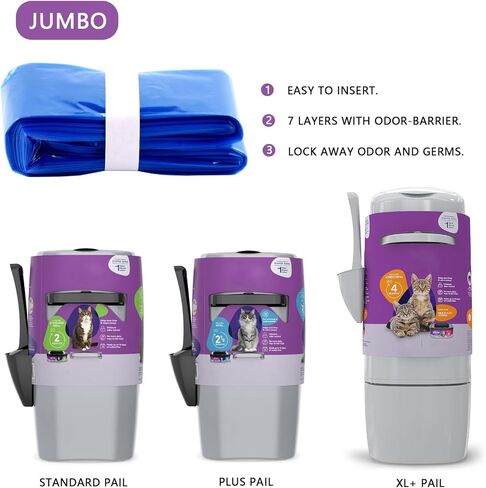 عبوات إعادة تعبئة فضلات القطط الكبيرة من جامبو، عبوة من قطعتين متوافقة مع خرطوشة إعادة تعبئة فضلات القطط الخاصة بك in Kuwait