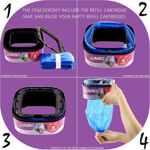 عبوات إعادة تعبئة فضلات القطط الكبيرة من جامبو، عبوة من قطعتين متوافقة مع خرطوشة إعادة تعبئة فضلات القطط الخاصة بك in Kuwait