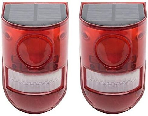 مستشعر حركة الصوت والضوء بالطاقة الشمسية 110 ديسيبل تنبيه صوت صفارة الإنذار و6 مصابيح LED فلاش تحذير ستروب نظام إنذار أمان لفيلا المزرعة in Kuwait