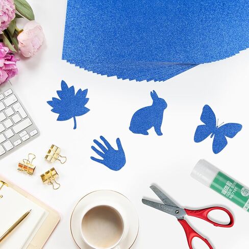 20 Sheets Light Blue Glitter Cardstock Paper, A4 Thick Glitter Craft Paper for Scrapbook DIY Art Project Greeting Cards Wedding Birthday Party Decoration 250GSM (Light Blue) in Saudi Arabia