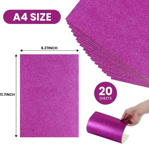 20 Sheets Light Blue Glitter Cardstock Paper, A4 Thick Glitter Craft Paper for Scrapbook DIY Art Project Greeting Cards Wedding Birthday Party Decoration 250GSM (Light Blue) in Saudi Arabia
