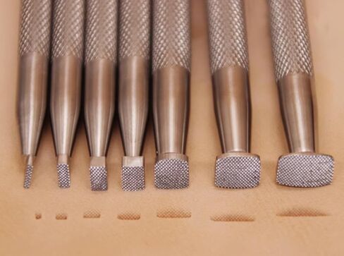 Checkered Stamps Leather Stamping Undercut Beveler - One Piece or Set of 7 Leather Stamping Tools in Stainless Steel (XS, 1 Piece) in Saudi Arabia