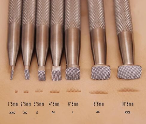 Checkered Stamps Leather Stamping Undercut Beveler - One Piece or Set of 7 Leather Stamping Tools in Stainless Steel (XS, 1 Piece) in Saudi Arabia