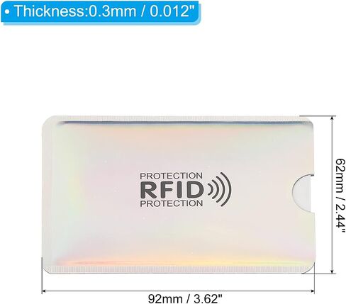 أكمام حجب PATIKIL RFID، 12 قطعة من الألومنيوم لمنع سرقة الهوية وبطاقات الائتمان وحوامل حماية آمنة لمحفظة NFC، فضي in Kuwait