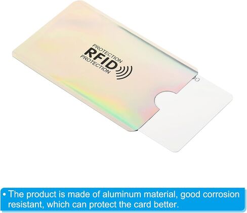 أكمام حجب PATIKIL RFID، 12 قطعة من الألومنيوم لمنع سرقة الهوية وبطاقات الائتمان وحوامل حماية آمنة لمحفظة NFC، فضي in Kuwait