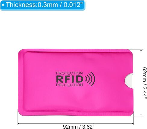 أكمام حجب PATIKIL RFID، 12 قطعة من الألومنيوم لمنع سرقة الهوية وبطاقات الائتمان وحوامل حماية آمنة لمحفظة NFC، فضي in Kuwait