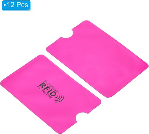 أكمام حجب PATIKIL RFID، 12 قطعة من الألومنيوم لمنع سرقة الهوية وبطاقات الائتمان وحوامل حماية آمنة لمحفظة NFC، فضي in Kuwait