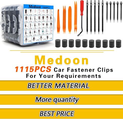 Car Retainer Clips 1115 PCS 32 Most Popular Sizes Fasteners Automotive Plastic Clips with 10 Cable Ties 1 Car Plastic Clip Remover for Ford GM Toyota Honda Chrysler BMW Benz Nissan Subaru Audi Mazda in Saudi Arabia