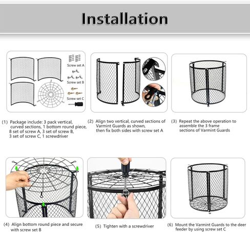 Fdit Varmint Feeder Cage with Quick Lock, Stainless Steel, Protects Deer Feeder for Outdoor Forest in Saudi Arabia