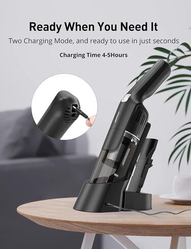 مكنسة أسبيرون المحمولة اللاسلكية، مكنسة سيارة قوية بقوة 15 كيلو باسكال، قابلة لإعادة الشحن، قاعدة شحن، مقبض مريح، أداة شق 2 في 1، مكنسة كهربائية محمولة سعة 1.8 رطل مع سرعتين للسيارة والمنزل in Kuwait