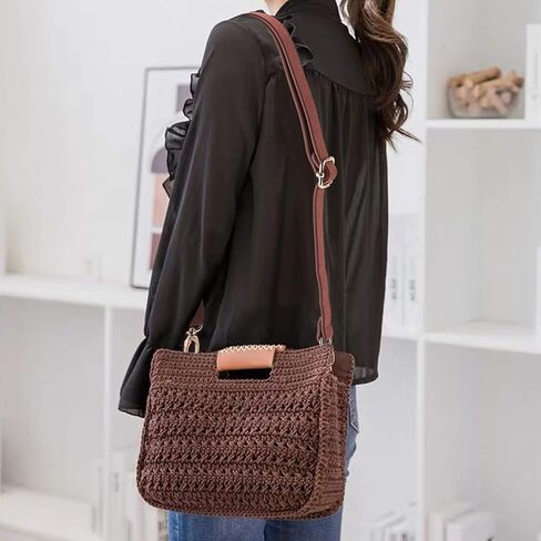 PandaHall DIY PU Leather Bag Knitting Set, Leather Bag Bottom/26" Shoulder Strap/Bag Twist Lock/Flap Cover/Bag Buckles for Crochet Handbag Tote Shoulder Bag, Camel(7 Kinds of Accessories) in Saudi Arabia