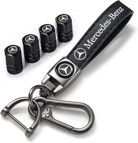 لأغطية صمامات إطارات السيارات وسلسلة مفاتيح السيارة، سلسلة مفاتيح السيارة الجلدية، 4 قطع من أغطية غبار إطارات السيارات، سلسلة مفاتيح السيارة/أغطية الصمامات البديلة in Kuwait