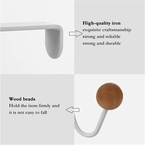 Over The Door Hooks for Coat, 1 behind door hanger with 4 hooks, 1 Double Hangers Hooks, Door Hooks White for Hanging Towels, Clothes, Robe, Hat, Tote Bag, Umbrella in Saudi Arabia