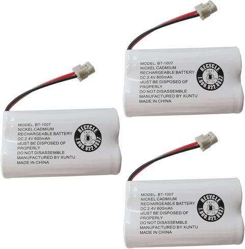 BT1007 BT-1007 BBTY0651101 بطارية قابلة للشحن متوافقة مع Uniden BT904 BT-904 BT1015 BBTY0460001 BBTY0510001 BBTY0624001 BBTY0700001 باناسونيك HHR-P506 HHR-P506A هاتف لاسلكي (3 عبوات) in Kuwait