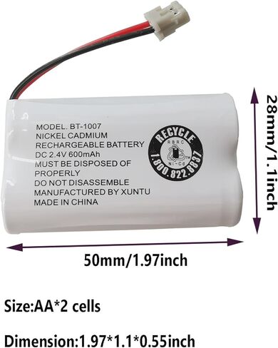 BT1007 BT-1007 BBTY0651101 بطارية قابلة للشحن متوافقة مع Uniden BT904 BT-904 BT1015 BBTY0460001 BBTY0510001 BBTY0624001 BBTY0700001 باناسونيك HHR-P506 HHR-P506A هاتف لاسلكي (3 عبوات) in Kuwait