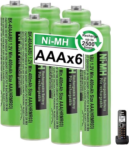 OSIM 6Pack BK-40AAABU Ni-MH AAA Rechargeable Batteries 1.2V AAA Ni-MH Rechargeable Batteries 400mah for Panasonic Cordless Phones, Remote Controls, Electronics in Saudi Arabia