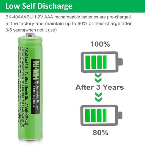 OSIM 6Pack BK-40AAABU Ni-MH AAA Rechargeable Batteries 1.2V AAA Ni-MH Rechargeable Batteries 400mah for Panasonic Cordless Phones, Remote Controls, Electronics in Saudi Arabia
