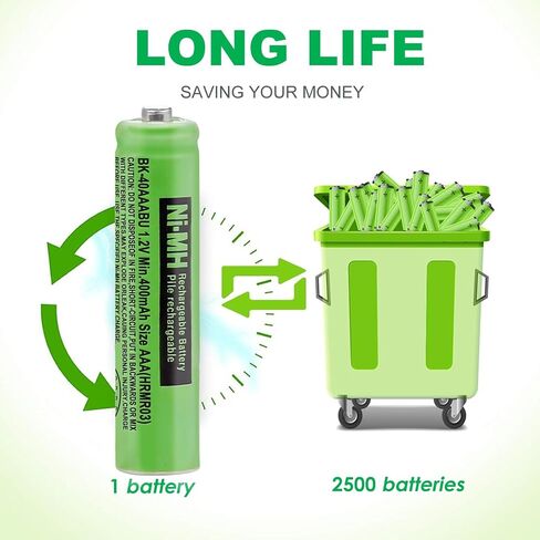 OSIM 6Pack BK-40AAABU Ni-MH AAA Rechargeable Batteries 1.2V AAA Ni-MH Rechargeable Batteries 400mah for Panasonic Cordless Phones, Remote Controls, Electronics in Saudi Arabia