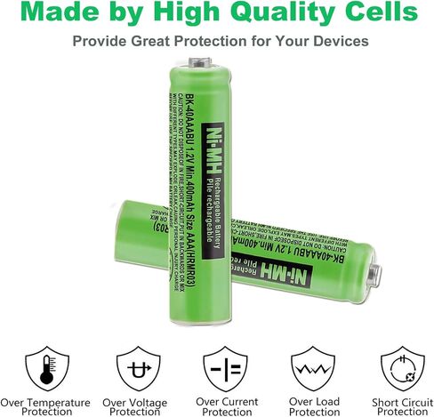 OSIM 6Pack BK-40AAABU Ni-MH AAA Rechargeable Batteries 1.2V AAA Ni-MH Rechargeable Batteries 400mah for Panasonic Cordless Phones, Remote Controls, Electronics in Saudi Arabia