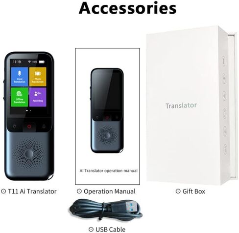 Real Time Language Translator Device 137 Languages, Two Way Portable Instant Voice Translator, Voice/Text/Photo Translation, 3-inch HD Touch Screen Camera Audio Voice in Saudi Arabia