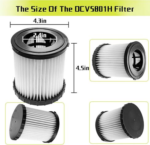 DCV5801H Replacement Filter Compatible with DeWalt DCV580 & DCV581H Wet Dry Vacuum Vacuums DCV5801H 20V MAX Wet/Dry Vacuum HEPA replacement Filter parts Reusable Filter in Kuwait