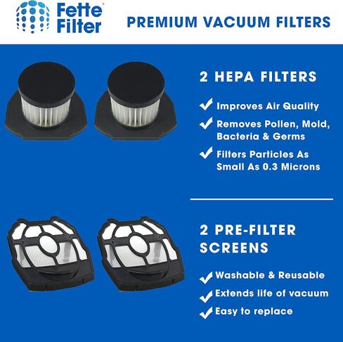 Fette Filter - Premium Hepa Vacuum Filter Set Compatible with RYOBI 18V ONE+ Brushless Cordless Compact Stick Vacuum Model P724 P724B (only these models) Compare to Part Number # 206700006 (4 QTY) in Kuwait