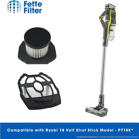 Fette Filter - Premium Hepa Vacuum Filter Set Compatible with RYOBI 18V ONE+ Brushless Cordless Compact Stick Vacuum Model P724 P724B (only these models) Compare to Part Number # 206700006 (4 QTY) in Kuwait