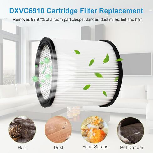 فلتر بديل DXVC6910 متوافق مع فلتر خرطوشة DXVC6910 لـ 6-16 جالون قابل للغسل وإعادة الاستخدام، استبدل #DXV06P DXV09P DXV10P DXV10PL DXV10SA DXV12P DXV14P in Kuwait
