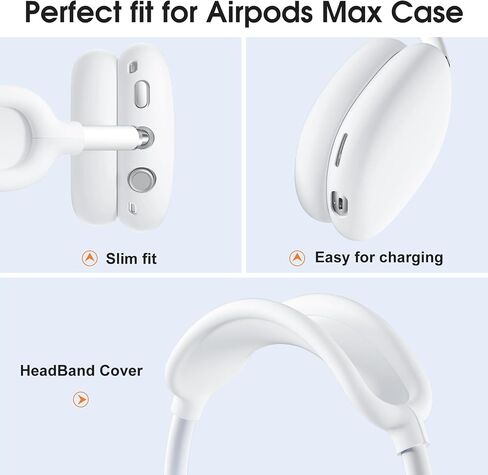 Lerobo Soft Case Cover for AirPods Max Headphones, Airpods Max Ear Cup Covers/Ear Pad Case Cover/Headband Cover/Max Headband Pad,Accessories Silicone Skin Protector for Apple AirPods Max (Black) in Saudi Arabia
