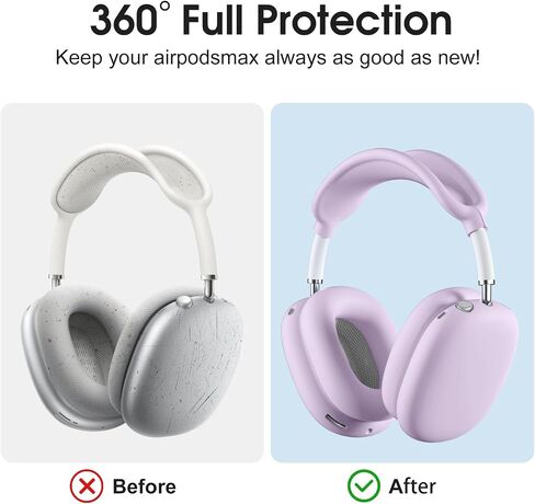 Lerobo Soft Case Cover for AirPods Max Headphones, Airpods Max Ear Cup Covers/Ear Pad Case Cover/Headband Cover/Max Headband Pad,Accessories Silicone Skin Protector for Apple AirPods Max (Black) in Saudi Arabia