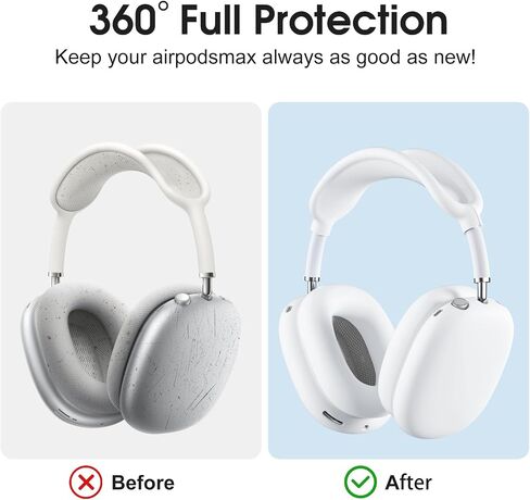 Lerobo Soft Case Cover for AirPods Max Headphones, Airpods Max Ear Cup Covers/Ear Pad Case Cover/Headband Cover/Max Headband Pad,Accessories Silicone Skin Protector for Apple AirPods Max (Black) in Saudi Arabia