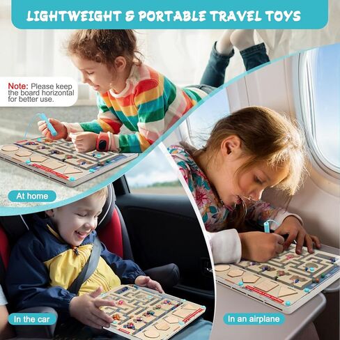 Magnetic Color and Number Maze Montessori Toys for 3 Year Old Wooden Montessori Magnetic Board Memory Game Fine Motor Skills Toys for Ages 5-7 Toddler Learning Educational Toys Gifts for Boys Girls in Saudi Arabia