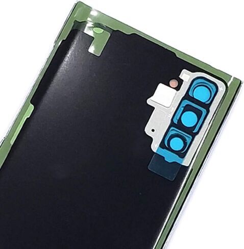 غطاء خلفي زجاجي للبطارية، غطاء خلفي بديل لباب سامسونج جالاكسي نوت 10 نوت 10 N970 N970U مع شريط عدسة زجاجي للكاميرا مثبت مسبقًا + كابل شحن USB قصير (أسود) in Kuwait