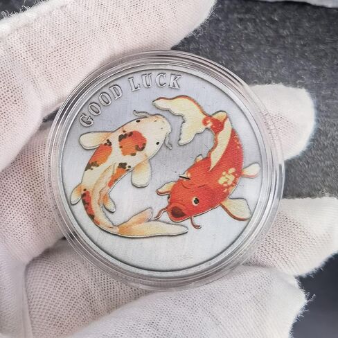 عملة كوي فيش فورتشن إليمنتس العتيقة الفضية المحظوظة - احتضن الحظ السعيد والبركات in Kuwait