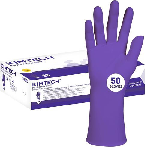 قفازات امتحان Kimtech™ Purple Nitrile-Xtra™ (50602)، 5.9 مل، يمكن استخدامها بكلتا اليدين، 12 بوصة، متوسط، 50 قفازات نيتريل / صندوق in Saudi Arabia