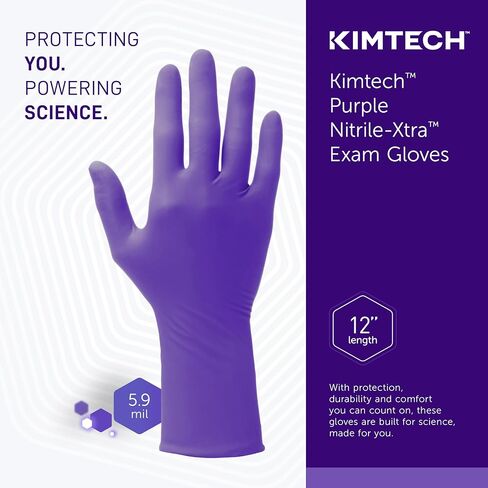 قفازات امتحان Kimtech™ Purple Nitrile-Xtra™ (50602)، 5.9 مل، يمكن استخدامها بكلتا اليدين، 12 بوصة، متوسط، 50 قفازات نيتريل / صندوق in Saudi Arabia
