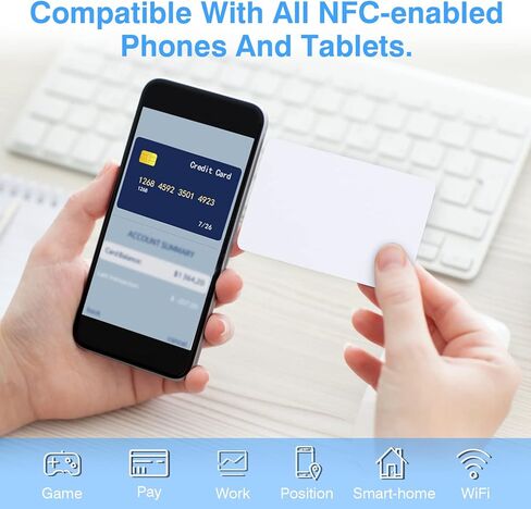 10 قطع من بطاقات NFC NTAG215، علامات NFC، بطاقة NFC قابلة للبرمجة بذاكرة 504 بايت، بطاقة أعمال NFC، بطاقة شريحة NFC 215 قابلة للطباعة متوافقة مع الهواتف والأجهزة التي تدعم تقنية NFC in Kuwait