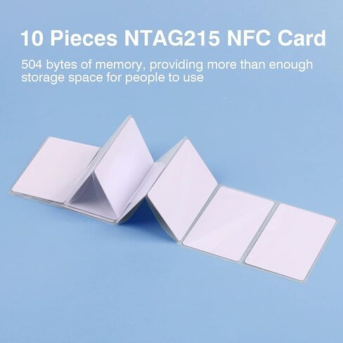10 قطع من بطاقات NFC NTAG215، علامات NFC، بطاقة NFC قابلة للبرمجة بذاكرة 504 بايت، بطاقة أعمال NFC، بطاقة شريحة NFC 215 قابلة للطباعة متوافقة مع الهواتف والأجهزة التي تدعم تقنية NFC in Kuwait