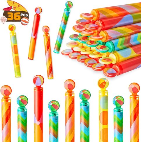 SCIONE 36 حزمة من عصا الفقاعات الصغيرة، هدايا حفلات فقاعات كرة الشاطئ للأطفال، حشوات حقيبة جودي، ألعاب صندوق الكنز لعصي الفقاعات الصيفية، جوائز الفصول الدراسية للأولاد والبنات in Kuwait