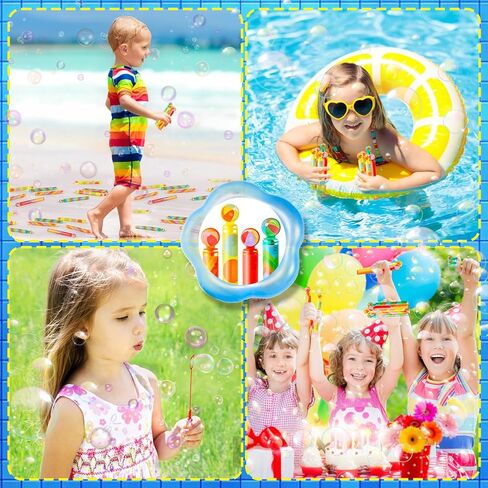 SCIONE 36 حزمة من عصا الفقاعات الصغيرة، هدايا حفلات فقاعات كرة الشاطئ للأطفال، حشوات حقيبة جودي، ألعاب صندوق الكنز لعصي الفقاعات الصيفية، جوائز الفصول الدراسية للأولاد والبنات in Kuwait