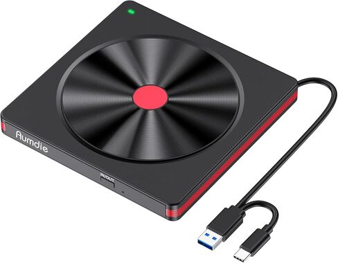 محرك أقراص CD/DVD خارجي لأجهزة الكمبيوتر المحمول، USB 3.0 CD DVD +/-RW ناسخ أقراص مضغوطة محرك أقراص DVD خارجي قارئ أقراص مضغوطة ومشغل DVD لأجهزة الكمبيوتر المحمول وأجهزة Mac MacBook وسطح المكتب Windows 11/10/8.1/7 Linux in Kuwait