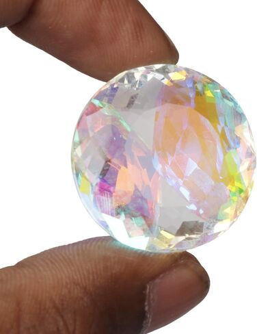 GEMHUB 15.50 Ct. Mystic White Topaz Round Shaped Gemstone Used for Jewelry Craft in Saudi Arabia